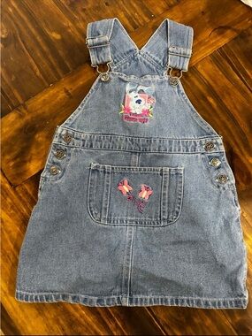 Vintage 2003 Blues Clues Garden Party Denim Overall Dress 4t Y2K Nickelodeon